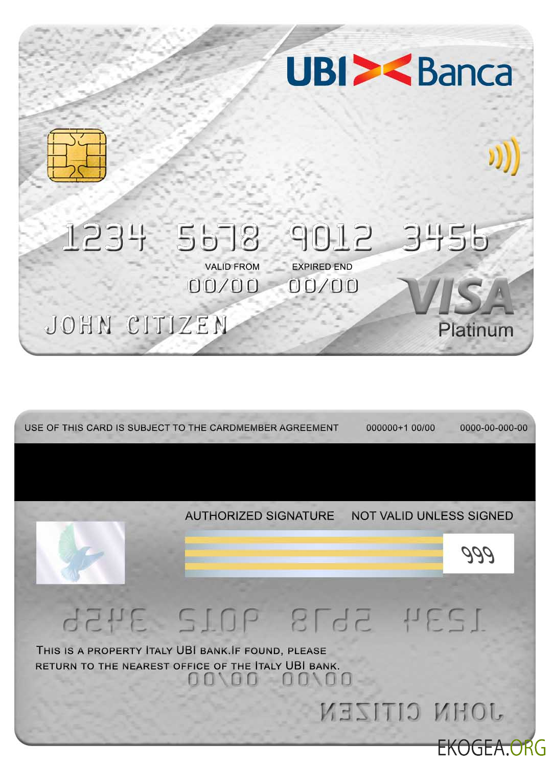 Carte Visa Platine Italie Banque UBI